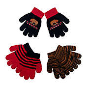 NYGB&trade; Size 2T- 4T 3-Pack Skateboard Bear Gloves in Black