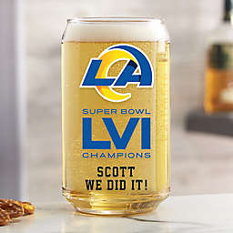 NFL Los Angeles Rams Super Bowl LVI Champions Personalized Printed 16 oz. Beer Can Glass
