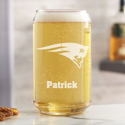 NFL New England Patriots Personalized 16 oz. Beer Can Glass