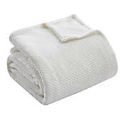 Thesis Full/Queen Plush Textured Blanket in White