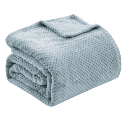 Thesis King Plush Textured Blanket in Mineral