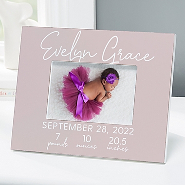 Simple and Sweet Baby Girl Personalized 4-Inch x 6-Inch Horizontal Picture Frame. View a larger version of this product image.
