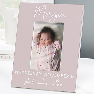 Simple and Sweet Baby Girl Personalized 4-Inch x 6-Inch Vertical Picture Frame. View a larger version of this product image.