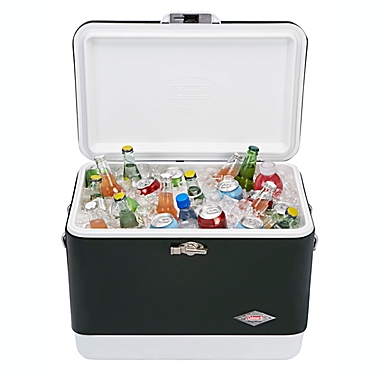 Coleman&reg; Vintage 54 qt. Steel Belted Cooler Chest in Green. View a larger version of this product image.