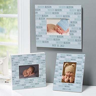 Modern Baby Boy Personalized 5-Inch x 7-Inch Vertical Wall Frame. View a larger version of this product image.