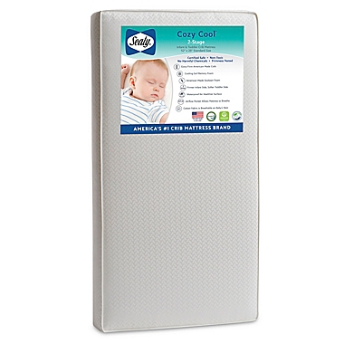 Sealy&reg; Cozy Cool Hybrid 2-Stage Crib and Toddler Mattress in Glitterati. View a larger version of this product image.