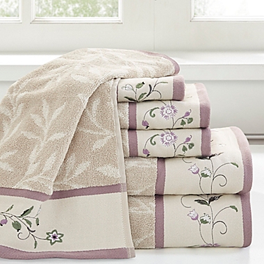 MP&reg; Serene Cotton Jacquard 6pcs Towel Set Purple. View a larger version of this product image.