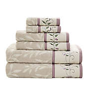 MP&reg; Serene Cotton Jacquard 6pcs Towel Set Purple