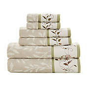 MP&reg; Serene Cotton Jacquard 6pcs Towel Set Green