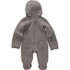 Alternate image 1 for Carhartt&reg; Long Sleeve Quilted Hooded Footed Coverall in Grey