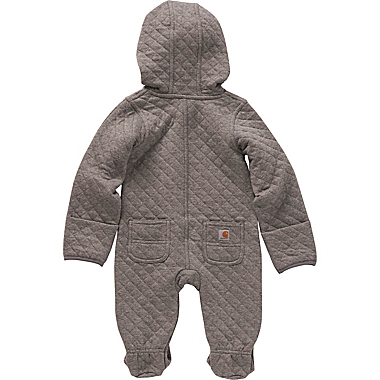 Carhartt&reg; Long Sleeve Quilted Hooded Footed Coverall in Grey. View a larger version of this product image.