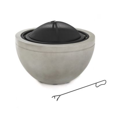 Concrete Wood-Burning Fire Pit in Grey