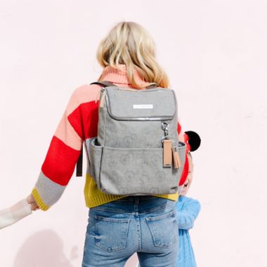 Petunia Pickle Bottom&reg; Love Mickey Method Backpack Diaper Bag in Grey. View a larger version of this product image.