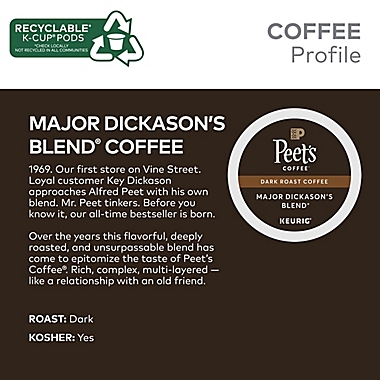 Peet&#39;s Coffee&reg; Major Dickason&#39;s Blend Keurig&reg; K-Cup&reg; Pods 40-Count. View a larger version of this product image.