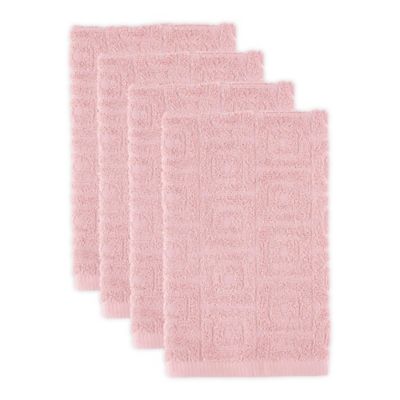 1 face and guest All Gold 100% Cotton Pink Sponge Pink Towel-Set 1 