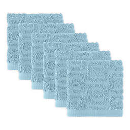 The Novogratz Corbel 6-Piece Washcloth Set in Blue
