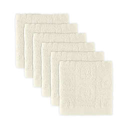 The Novogratz Corbel 6-Piece Washcloth Set in Soft White