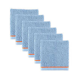 The Novogratz Waverly Tile 6-Piece Washcloth Set in Blue