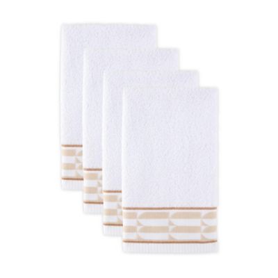 4-Piece The Novogratz Waverly Tile Hand Towel Set (Blue)