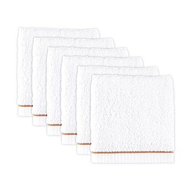 The Novogratz Waverly Tile 6-Piece Washcloth Set in White. View a larger version of this product image.
