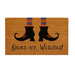 Elrene Home Fashions Shoes Off Witches 18" x 30" Novelty Halloween Door Mat