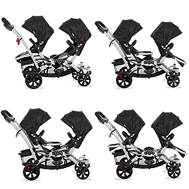 Dream on Me Track Tandem Stroller Face to Face Edition in Black. View a larger version of this product image.