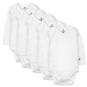 Honest&reg; Preemie 5-Pack Long Sleeve Bodysuits in White