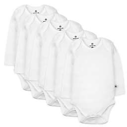 Honest® Preemie 5-Pack Long Sleeve Bodysuits in White