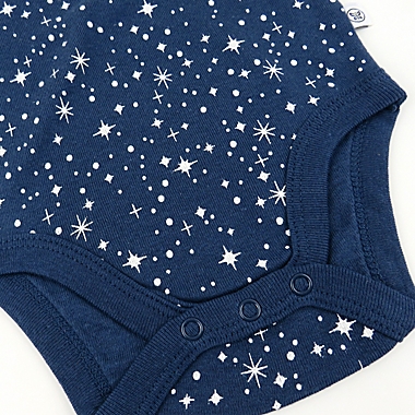 Honest&reg; Size 0-3M 5-Pack Twinkle Star Long Sleeve Bodysuits in Navy/Multi. View a larger version of this product image.
