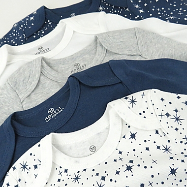 Honest&reg; Size 3-6M 5-Pack Twinkle Star Long Sleeve Bodysuits in Navy/Multi. View a larger version of this product image.