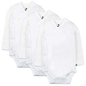 Honest&reg; Newborn 3-Pack Long Sleeve Organic Cotton Kimono Bodysuits in White
