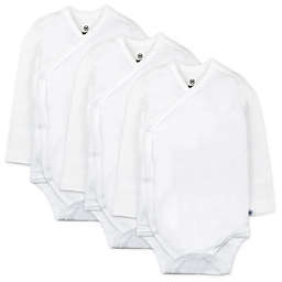Honest® 3-Pack Long Sleeve Organic Cotton Kimono Bodysuits in White