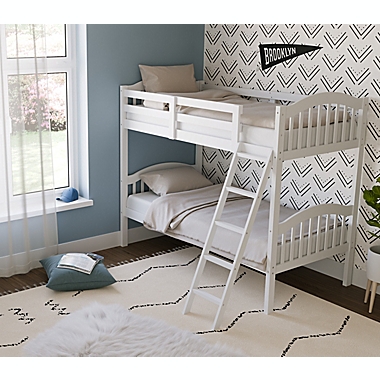 Storkcraft Long Horn Twin Bunk Bed in White. View a larger version of this product image.