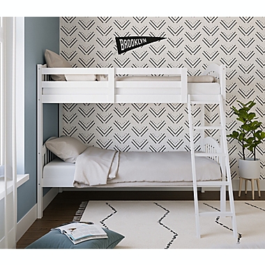 Storkcraft&trade; Long Horn Twin Bunk Bed in White. View a larger version of this product image.