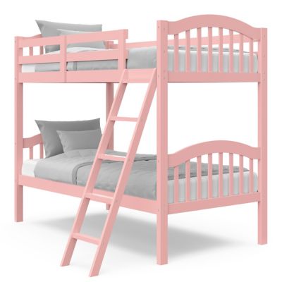 Storkcraft Long Horn Twin Bunk Bed in Pink