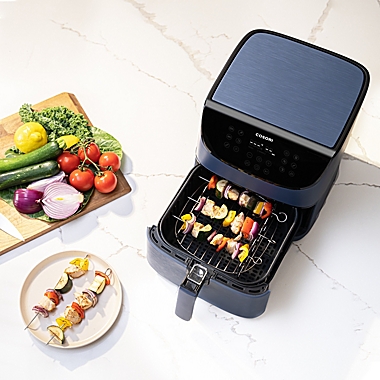 Cosori Premium 5.8 qt. Air Fryer &amp; Skewer Rack Set in Navy Blue. View a larger version of this product image.