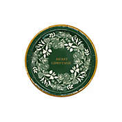Bee &amp; Willow&trade; Merry Chirstmas Wreath Disposable Salad Plates in Green (Set of 18)