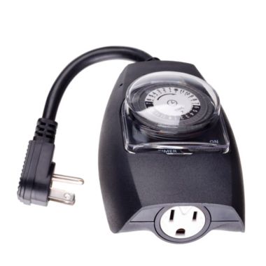 Globe Electric Outdoor Heavy Duty Mechanical Timer in Black. View a larger version of this product image.