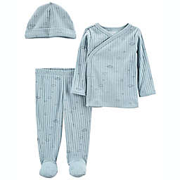 carter's® 3-Piece Clouds Shirt, Pant, and Hat Set in Blue
