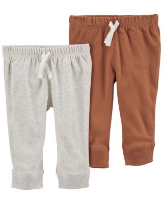 carter&#39;s&reg; 2-Pack Cotton Pull-On Pants in Grey/Brown