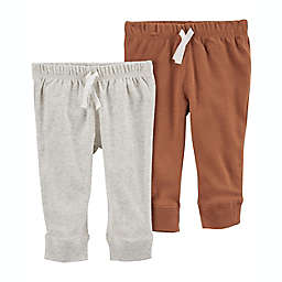 carter's® 2-Pack Cotton Pull-On Pants in Grey/Brown