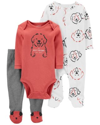 carter&#39;s&reg; 3-Piece Dog Sleep &amp; Play, Bodysuit, and Pant Set in White/Red