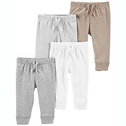 carter's® Newborn 4-Pack Cotton Pants in Grey/Neutral