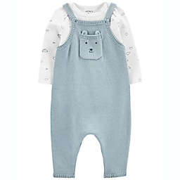carter's® 2-Piece Long Sleeve Bodysuit and Sweater Coverall Set in Blue