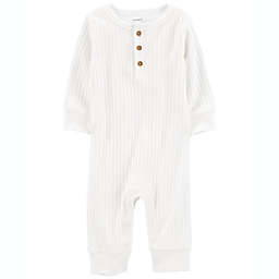 carter's® My First Love Long Sleeve Jumpsuit in White