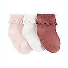 Alternate image 0 for carter&#39;s&reg; Size 0-3M 3-Pack Ribbed Foldover Booties in Pink