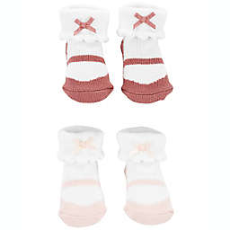 carter's® Newborn 2-Pack Mary Jane Keepsake Booties in Pink