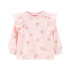 Alternate image 0 for OshKosh B&#39;gosh&reg; Size 6M Floral Ruffle Pullover Sweater in Pink