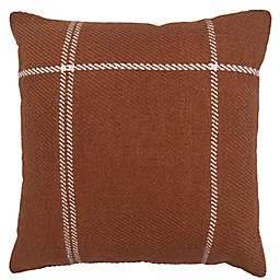 Bee & Willow™ Plaid Outdoor Square Throw Pillow in Rust/Cream