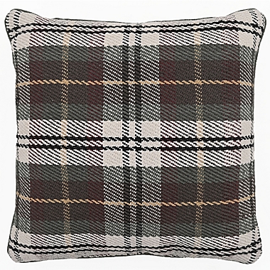 Bee &amp; Willow&trade; Plaid Outdoor Square Throw Pillow in Green/Rust. View a larger version of this product image.